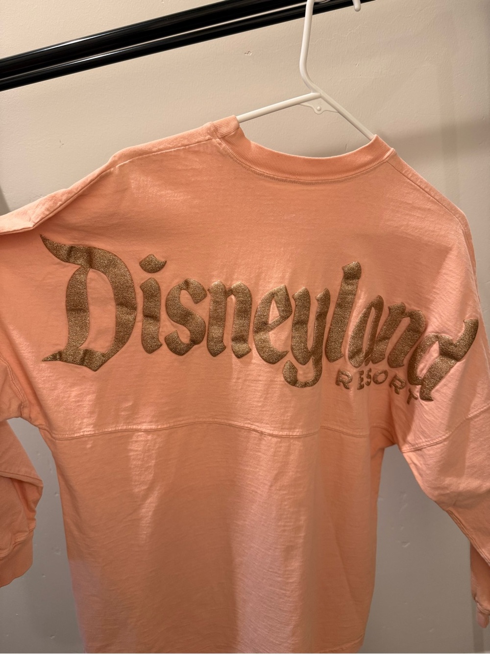 Disney Resort Spirit Jersey Peach Crewneck Shirt - Glitter Logo